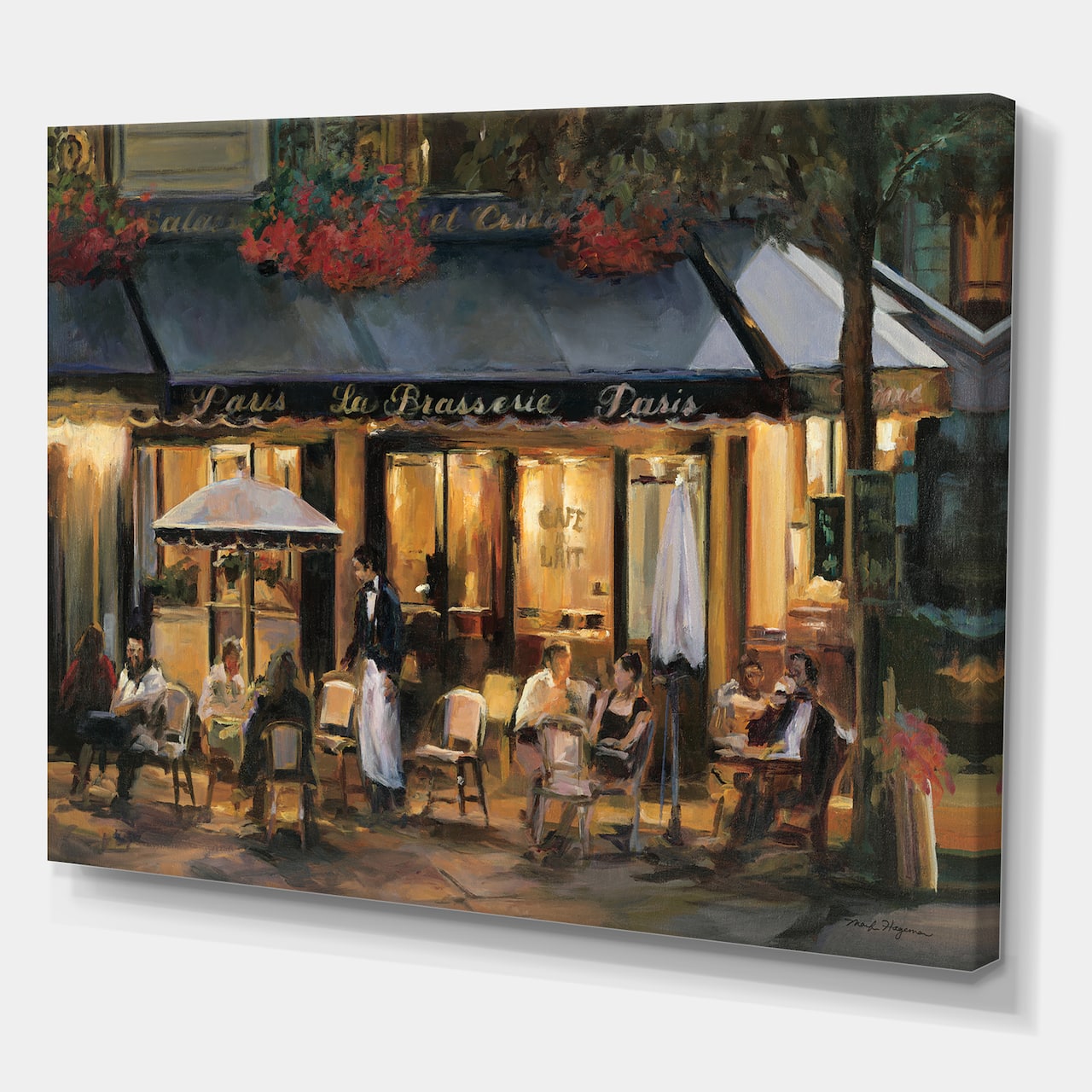 Designart - La Brasserie of Champs-Élysées Paris - French Country Gallery-wrapped Canvas